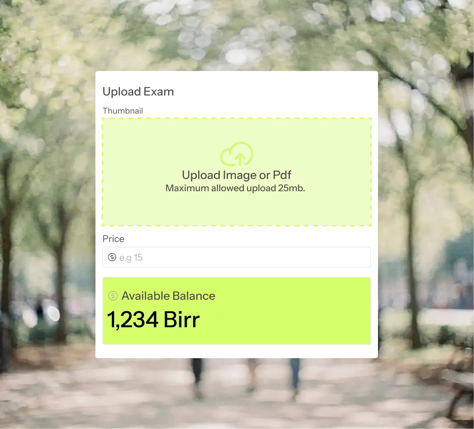Upload exams and earn from downloads
